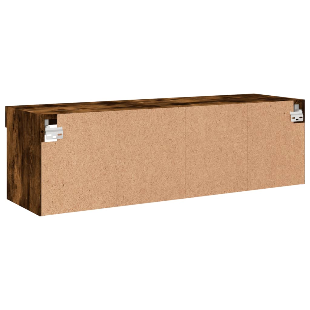 Móvel de TV com luzes LED 100x30x30 cm carvalho fumado