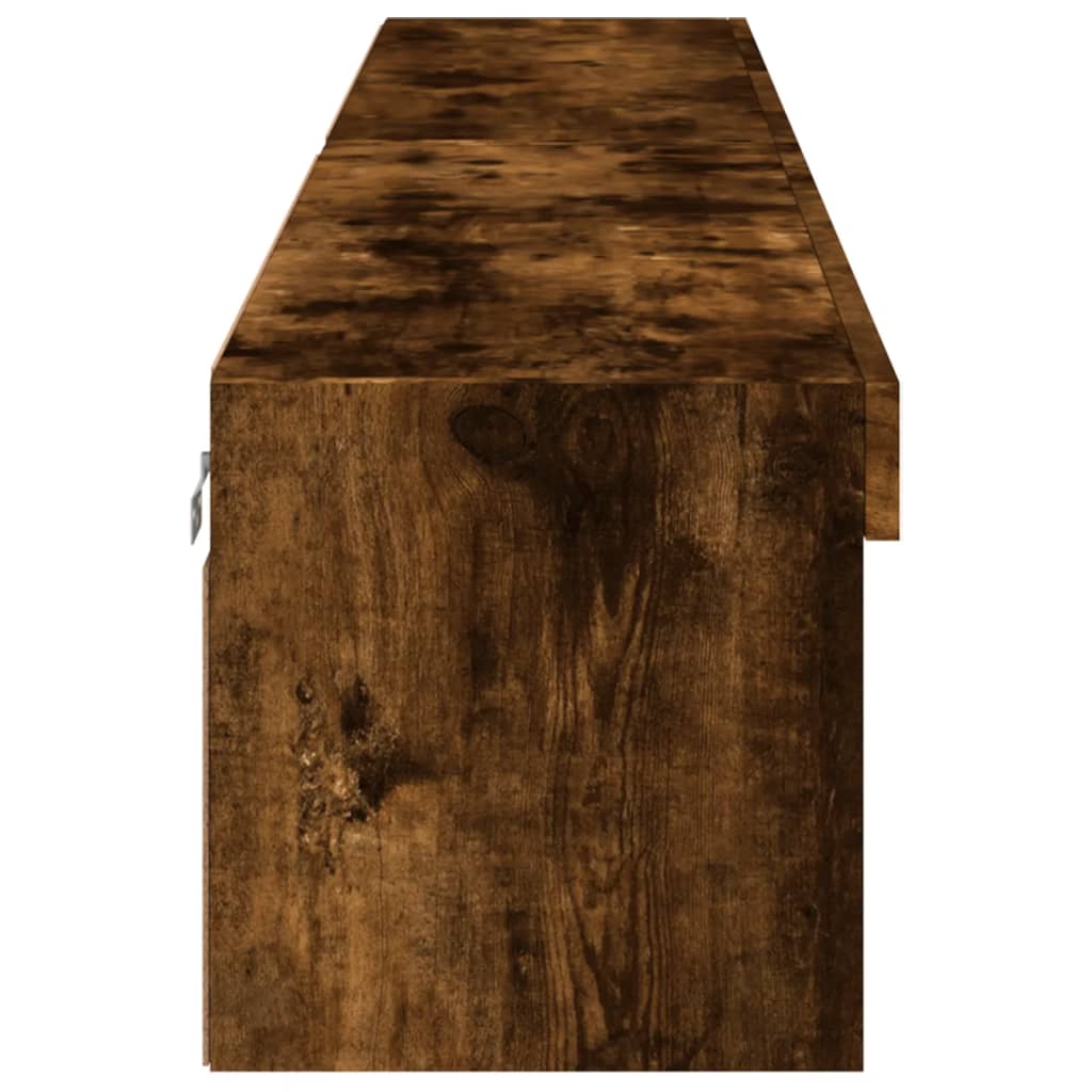 Móveis de TV com luzes LED 2 pcs 100x30x30 cm carvalho fumado