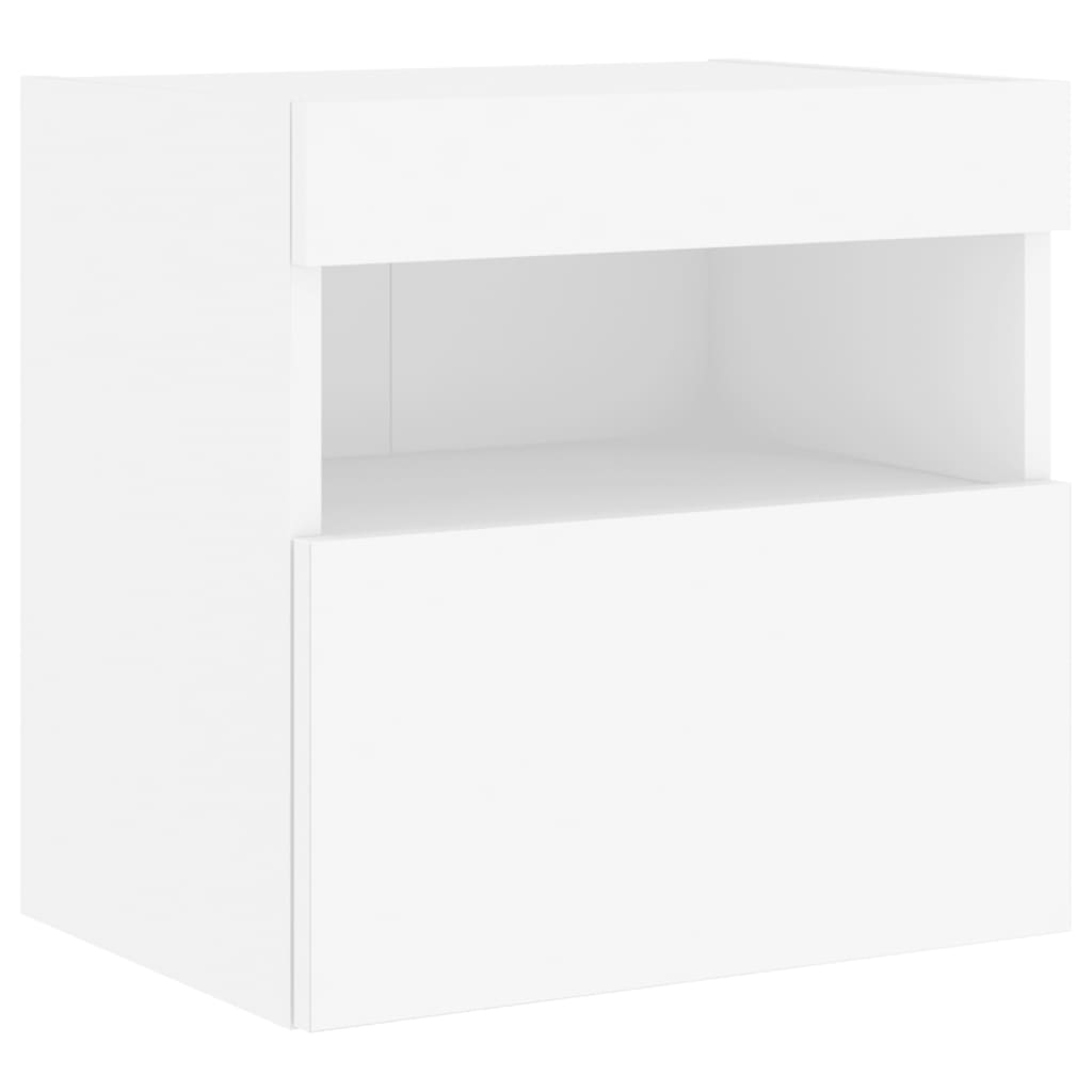 Móvel de parede para TV com luzes LED 40x30x40 cm branco