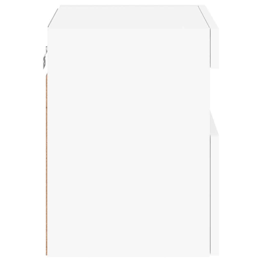 Móvel de parede para TV com luzes LED 40x30x40 cm branco