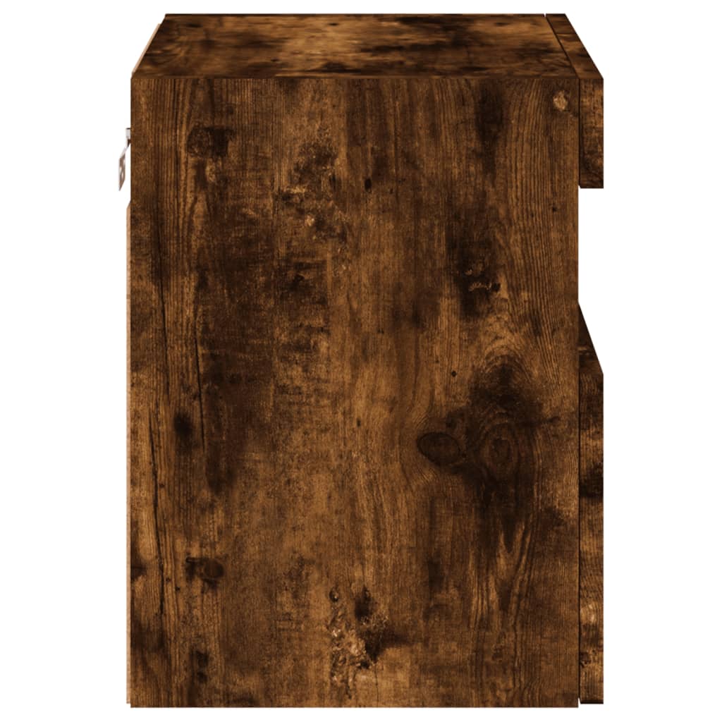 Móvel de parede p/ TV c/ luzes LED 40x30x40 cm carvalho fumado