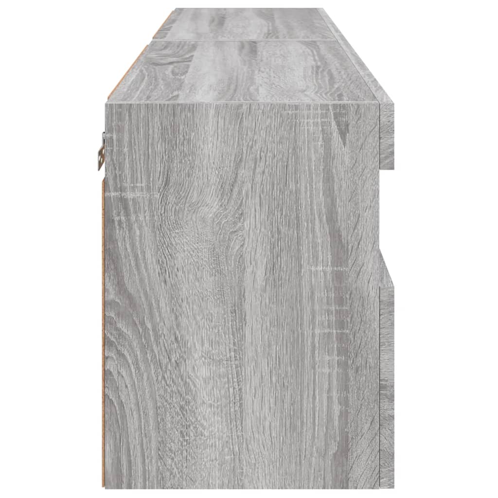 Móveis de parede para TV com luzes LED 2 pcs cinzento sonoma