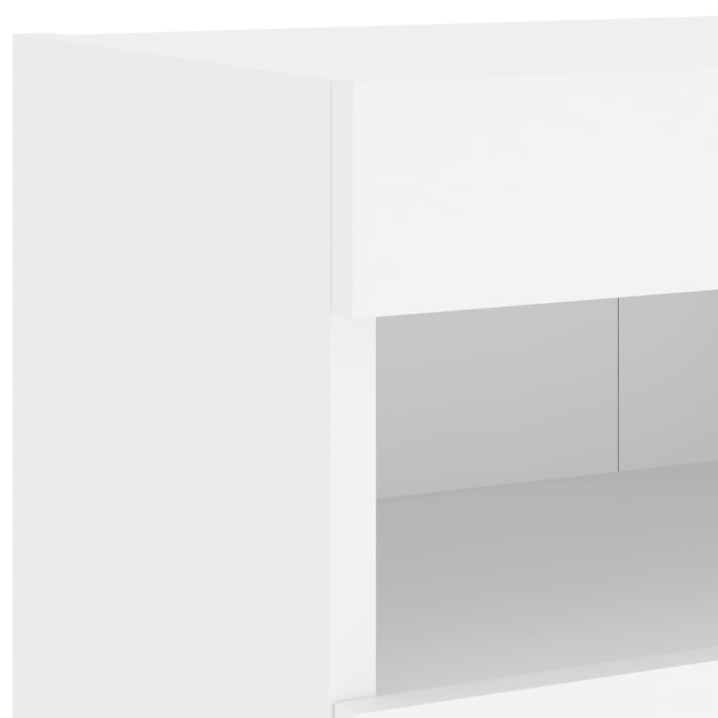 Móvel de parede para TV com luzes LED 80x30x40 cm branco