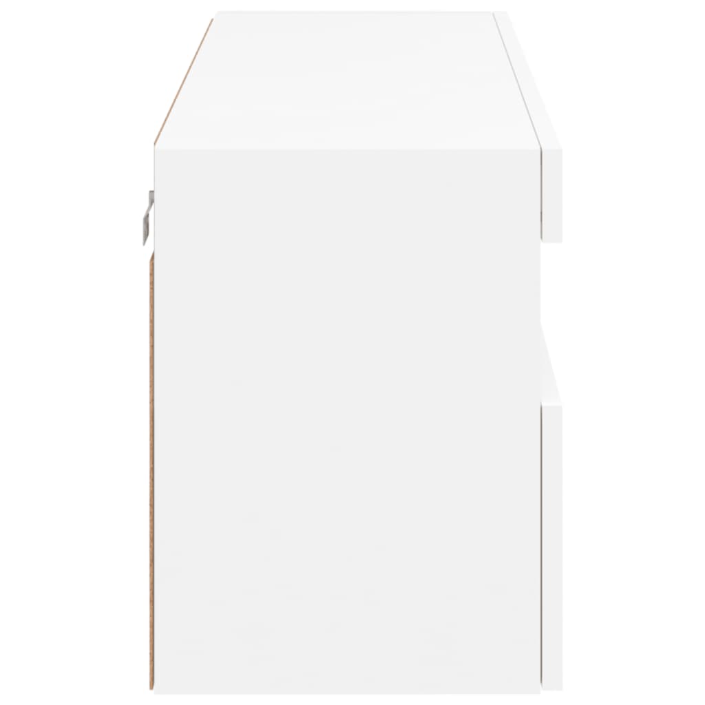 Móvel de parede para TV com luzes LED 100x30x40 cm branco