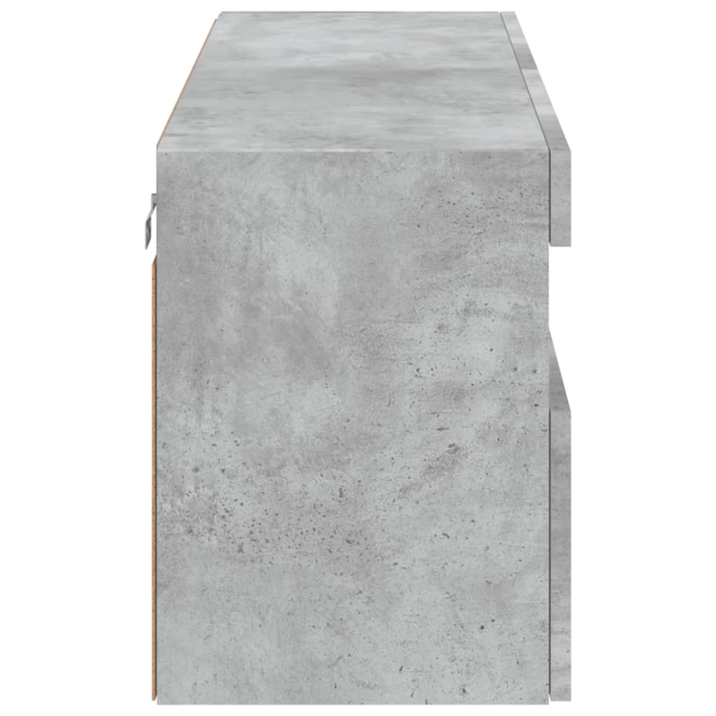 Móvel de parede p/ TV c/ luzes LED 100x30x40 cm cinza cimento