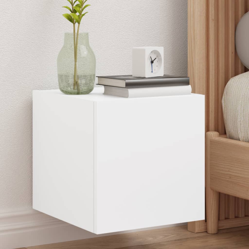 Móvel de parede para TV com luzes LED 30,5x35x30 cm branco