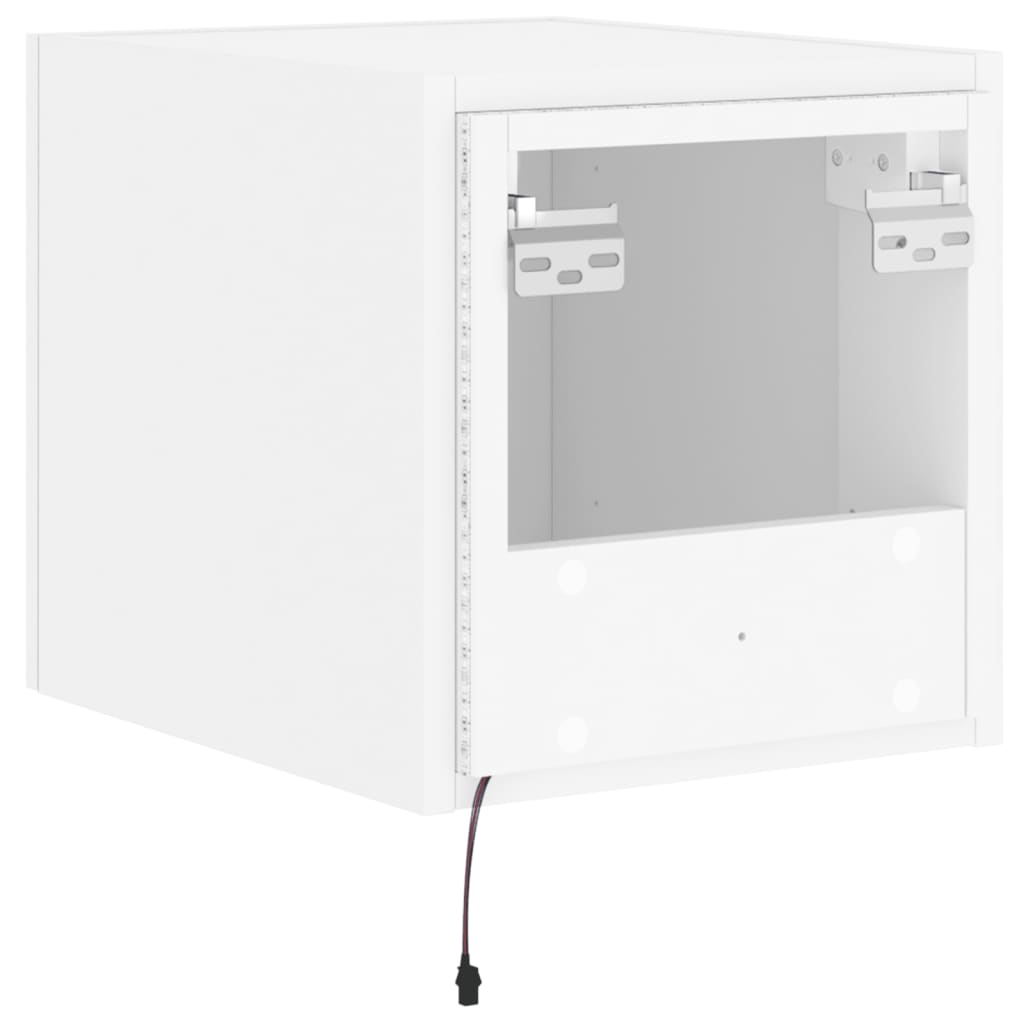 Móveis de parede p/ TV com luzes LED 2 pcs 30,5x35x30 cm branco