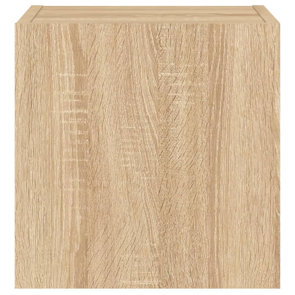 Móvel de parede p/ TV c/ luzes LED 30,5x35x30cm carvalho sonoma