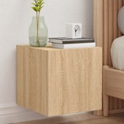 Móvel de parede p/ TV c/ luzes LED 30,5x35x30cm carvalho sonoma