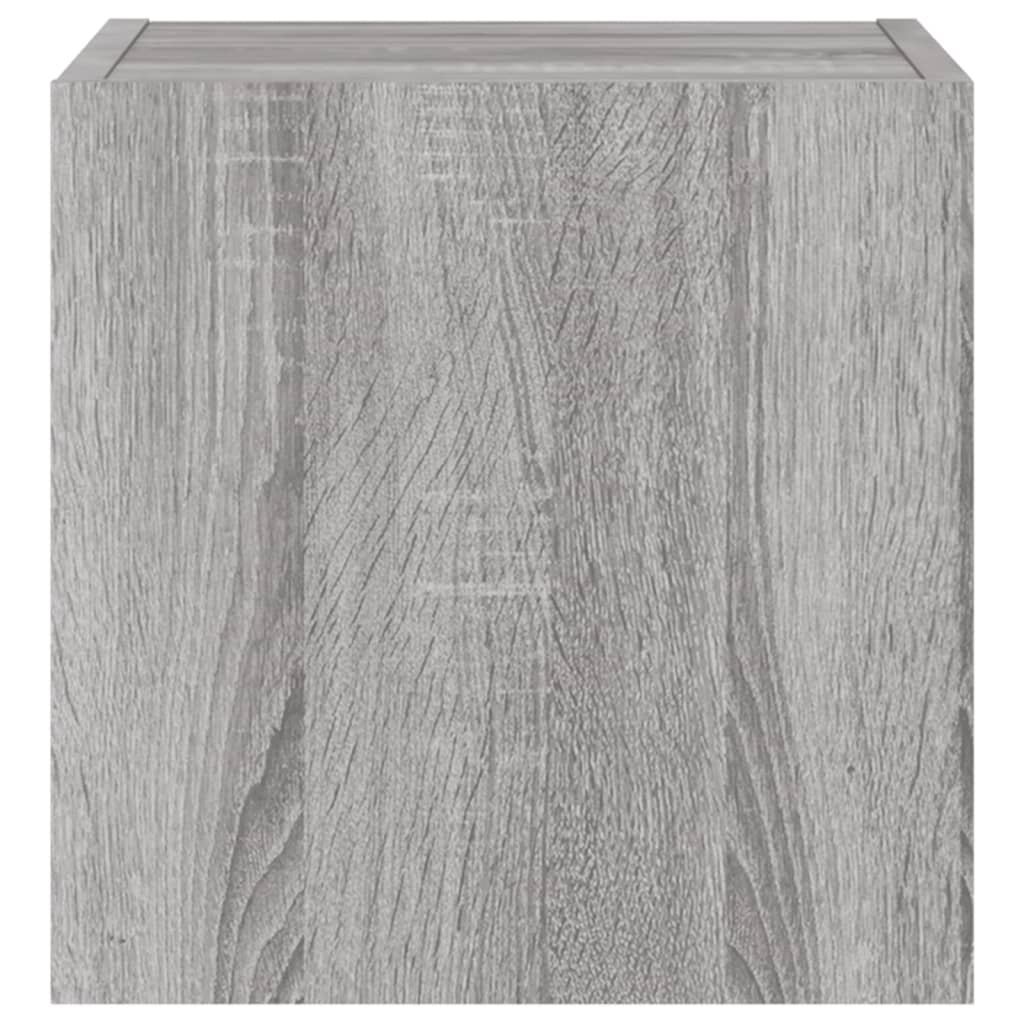 Móvel de parede p/ TV c/ luzes LED 30,5x35x30cm cinzento sonoma