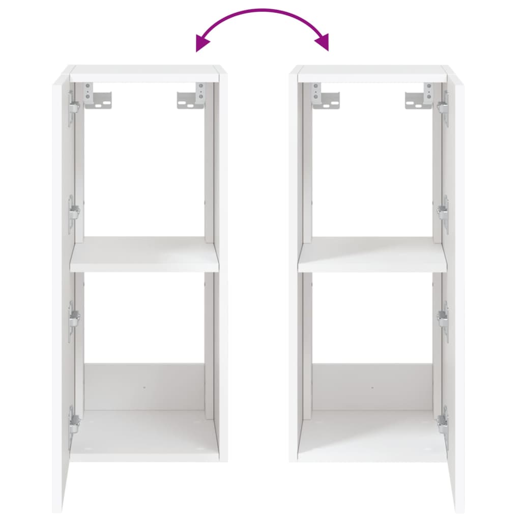 Móvel de parede para TV com luzes LED 30,5x35x70 cm branco