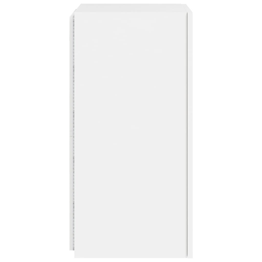 Móvel de parede para TV com luzes LED 30,5x35x70 cm branco