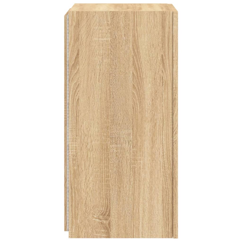 Móveis de parede para TV com luzes LED 2 pcs carvalho sonoma