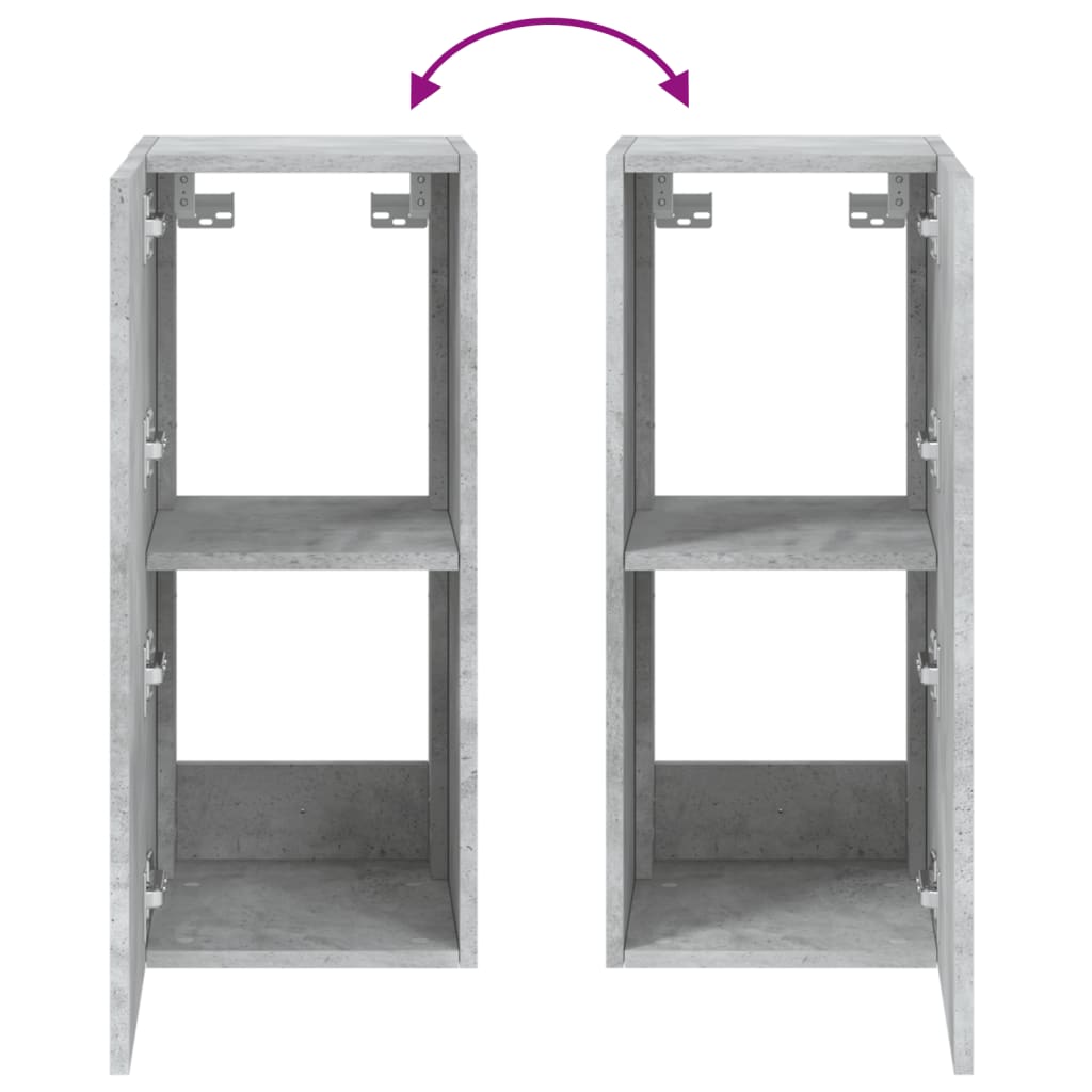 Móvel de parede p/ TV c/ luzes LED 30,5x35x70 cm cinza cimento