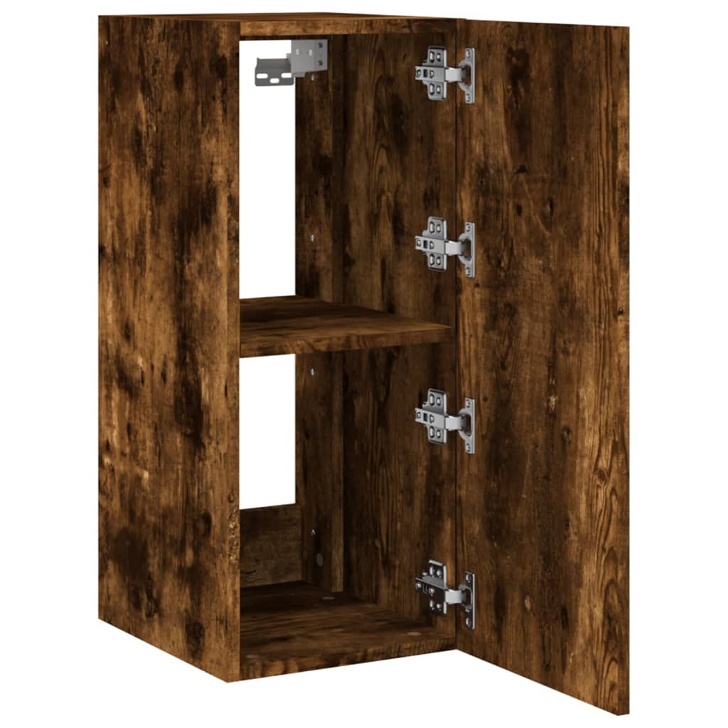 Móvel de parede p/ TV c/ luzes LED 30,5x35x70cm carvalho fumado