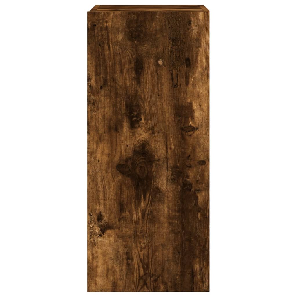 Móvel de parede p/ TV c/ luzes LED 30,5x35x70cm carvalho fumado