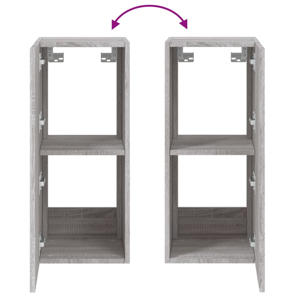 Móvel de parede p/ TV c/ luzes LED 30,5x35x70cm cinzento sonoma