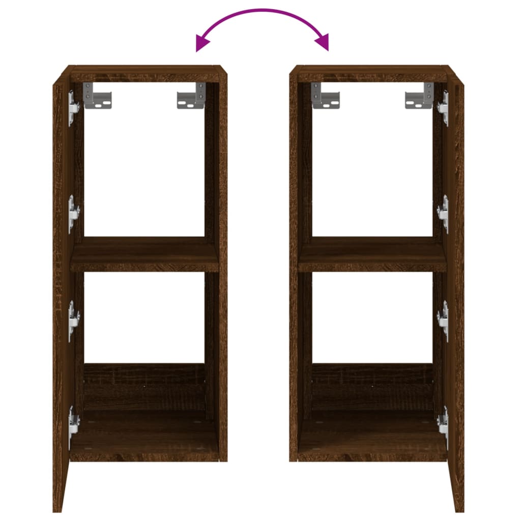 Móvel parede p/ TV c/ luzes LED 30,5x35x70 cm carvalho castanho