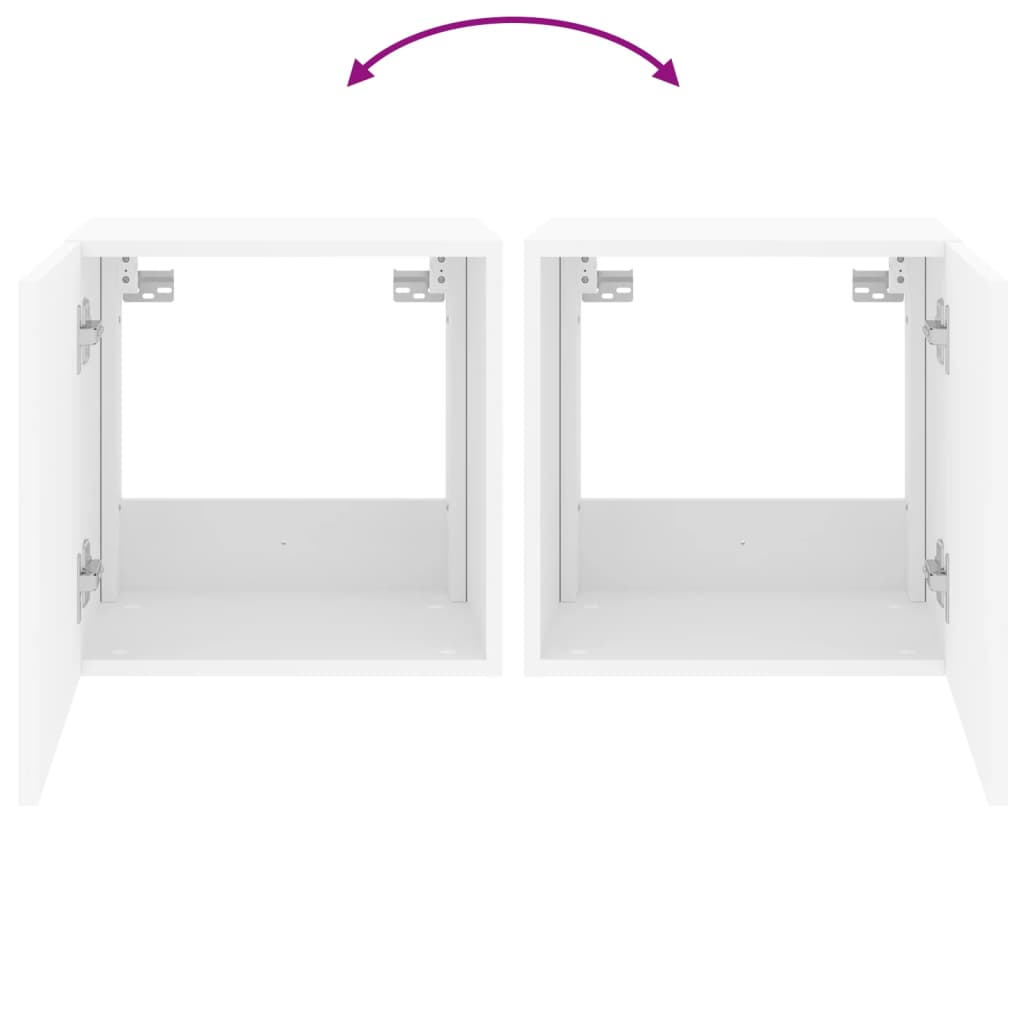 Móvel de parede para TV com luzes LED 40,5x35x40 cm branco