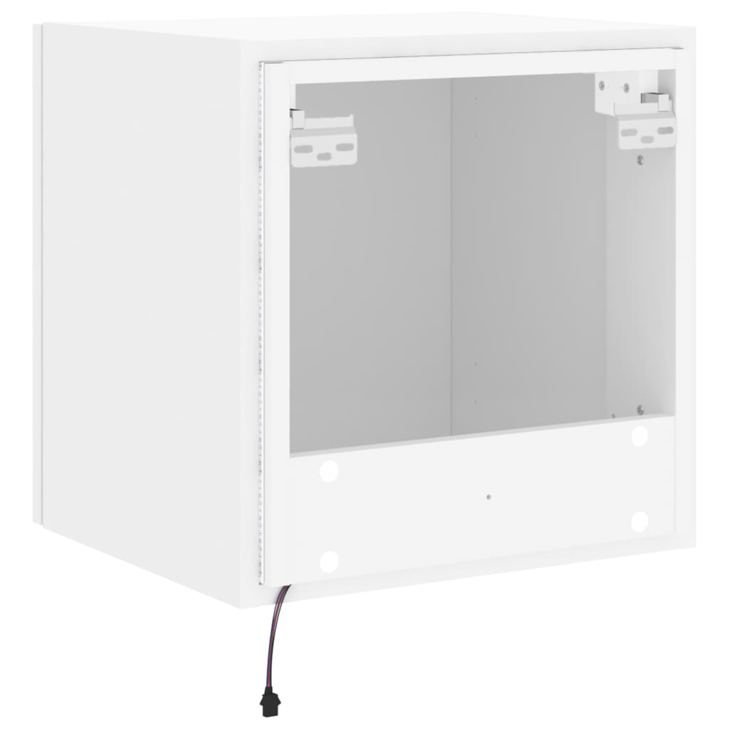 Móvel de parede para TV com luzes LED 40,5x35x40 cm branco