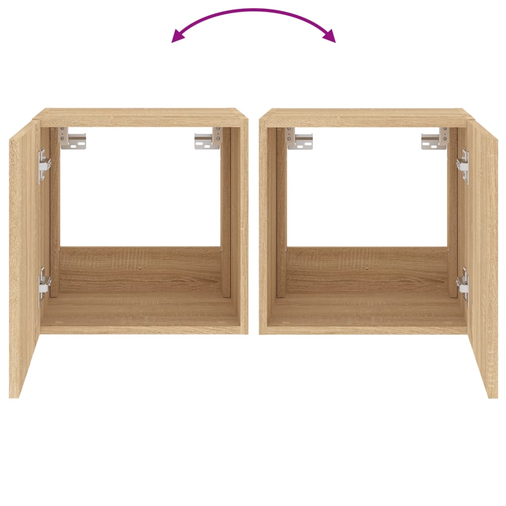 Móvel de parede p/ TV c/ luzes LED 40,5x35x40cm carvalho sonoma