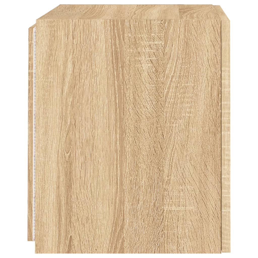 Móveis de parede para TV com luzes LED 2 pcs carvalho sonoma