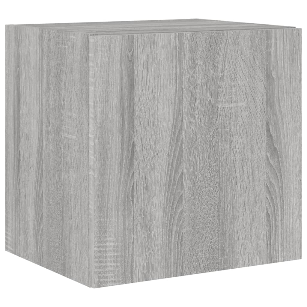 Móvel de parede p/ TV c/ luzes LED 40,5x35x40cm cinzento sonoma