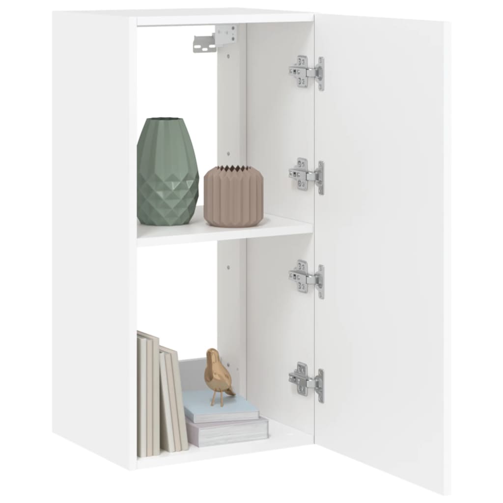 Móvel de parede para TV com luzes LED 40,5x35x80 cm branco