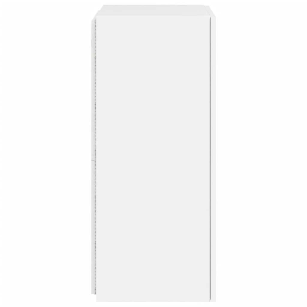 Móvel de parede para TV com luzes LED 40,5x35x80 cm branco