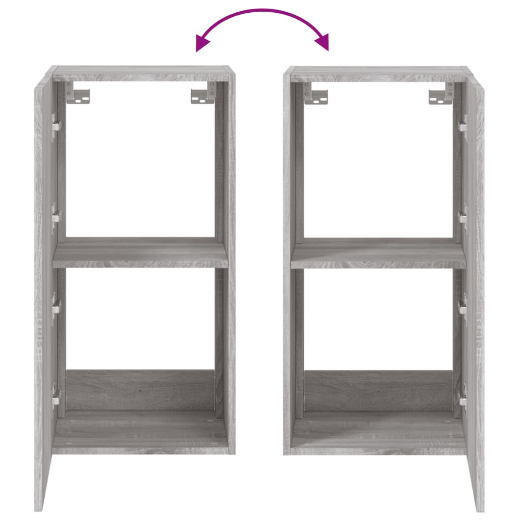 Móvel de parede p/ TV c/ luzes LED 40,5x35x80cm cinzento sonoma