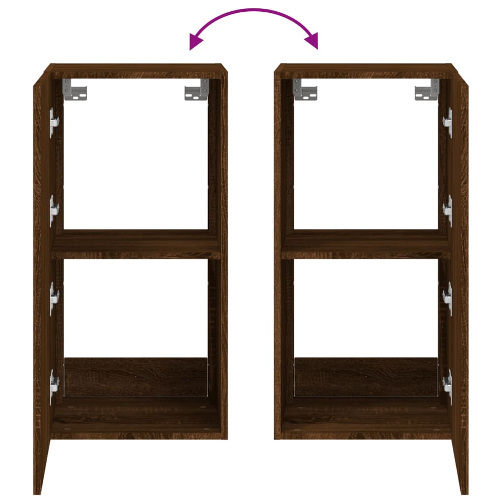 Móvel de parede p/ TV c/ luzes LED 40,5x35x80 carvalho castanho