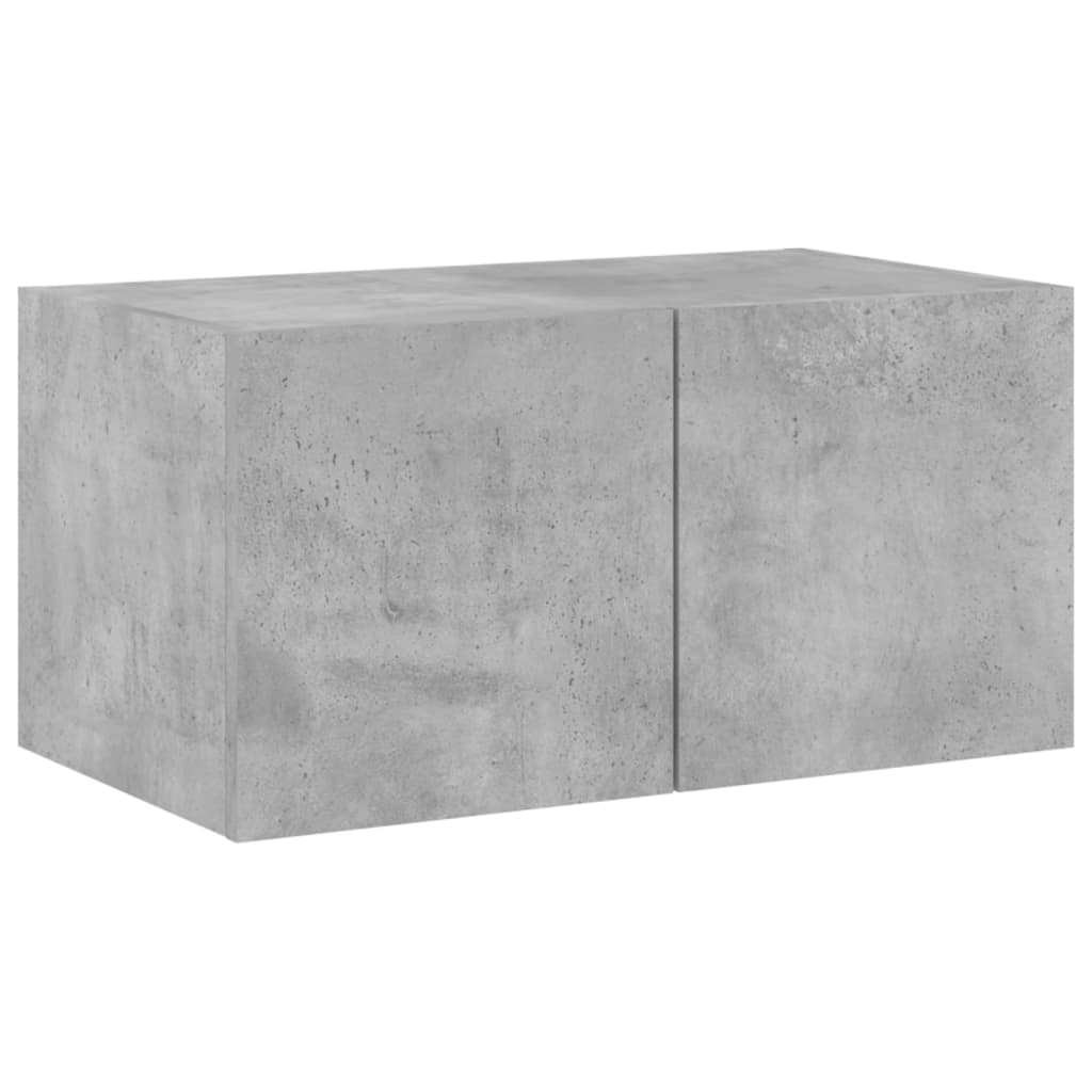 Móvel de parede p/ TV c/ luzes LED 60x35x31 cm cinza cimento