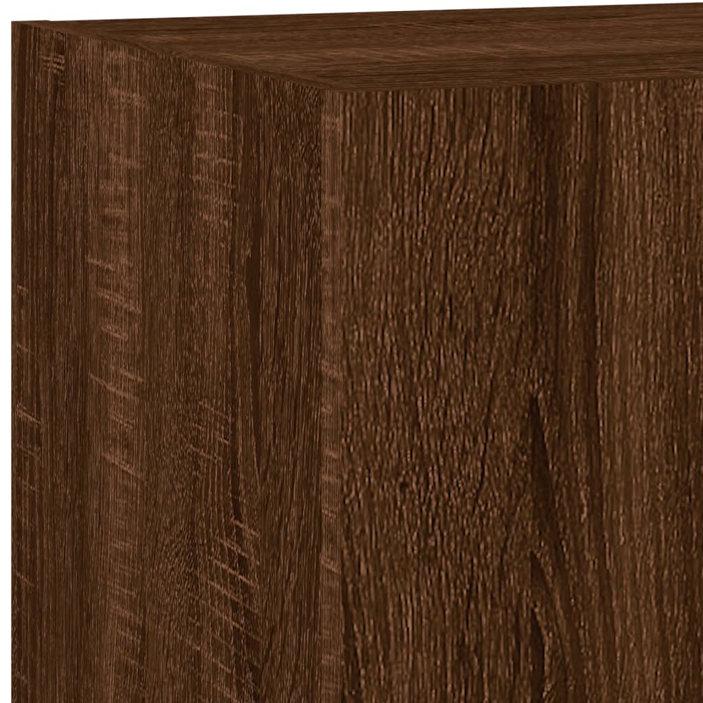 Móvel de parede p/ TV c/ luzes LED 60x35x31 carvalho castanho