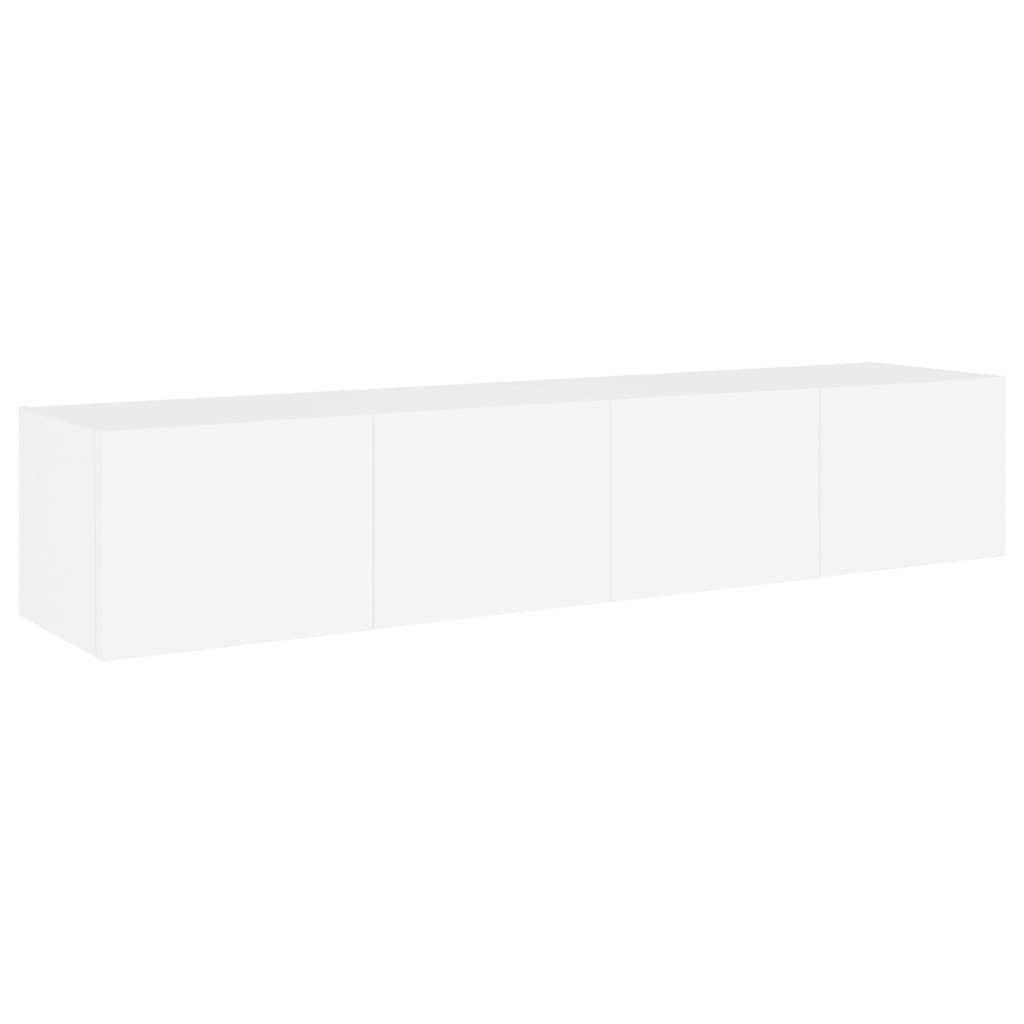 Móveis de parede p/ TV com luzes LED 2 pcs 80x35x31 cm branco