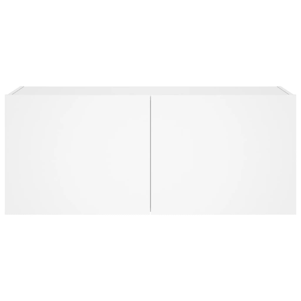 Móvel de parede para TV com luzes LED 100x35x41 cm branco