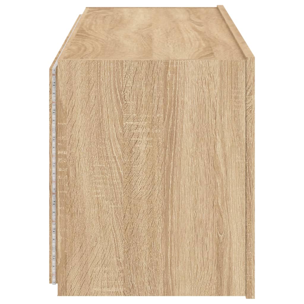 Móvel de parede p/ TV c/ luzes LED 100x35x41 cm carvalho sonoma
