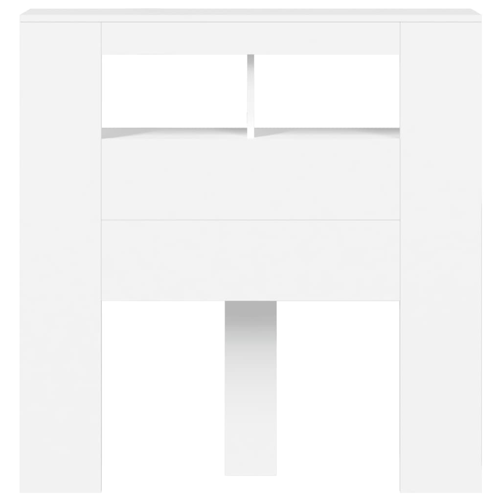 Cabeceira cama c/ LEDs 100x18,5x103,5 cm deriv. madeira branco
