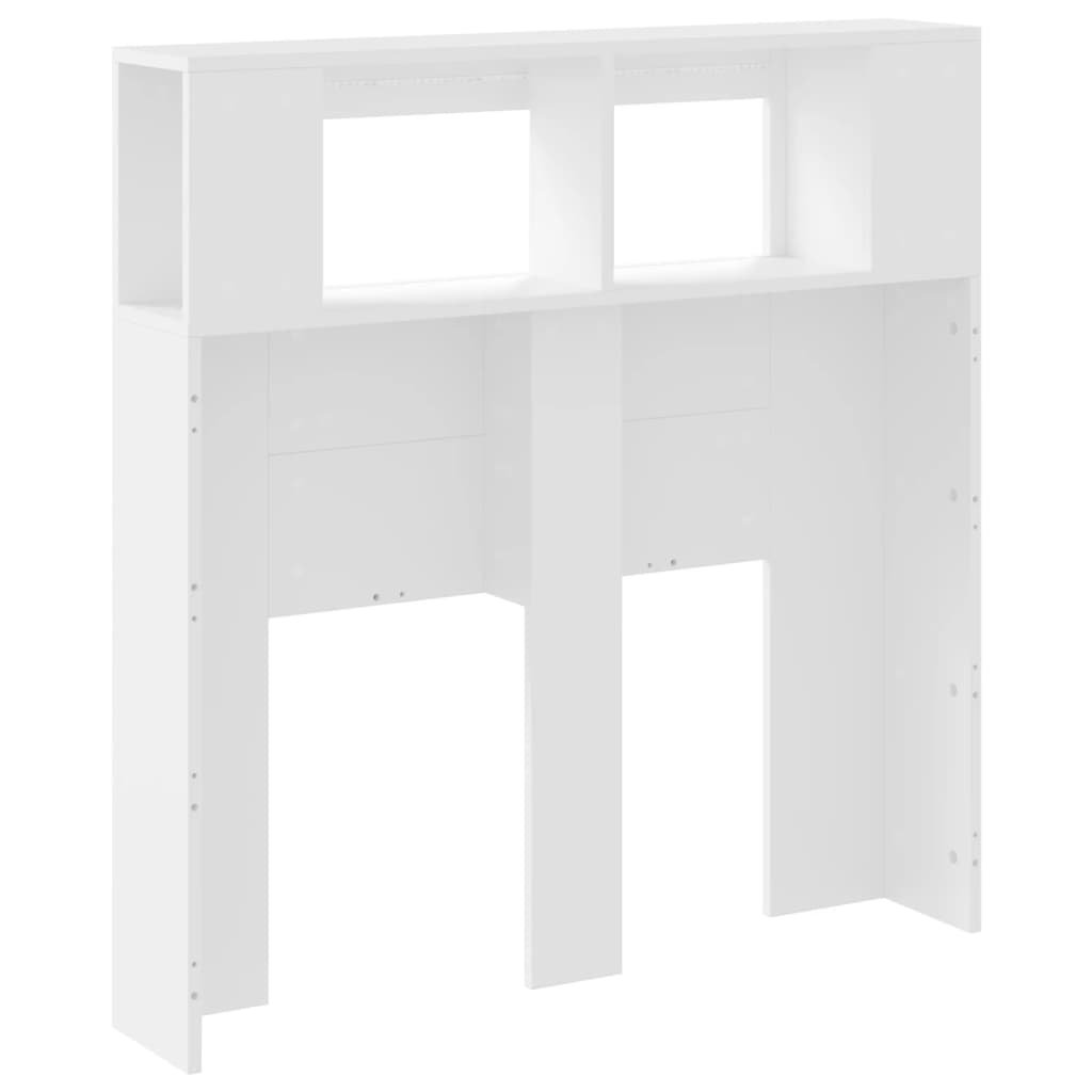 Cabeceira cama c/ LEDs 100x18,5x103,5 cm deriv. madeira branco