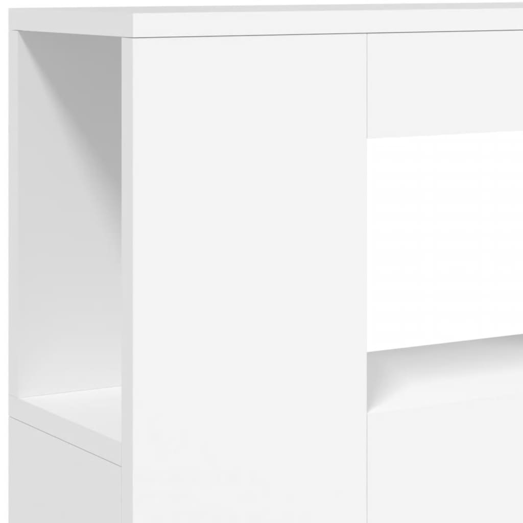 Cabeceira cama c/ LEDs 100x18,5x103,5 cm deriv. madeira branco