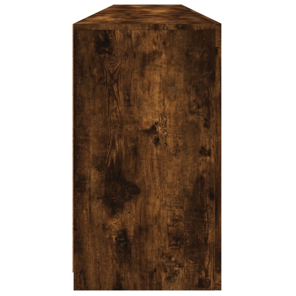 Aparador com luzes LED 202x37x67 cm carvalho fumado