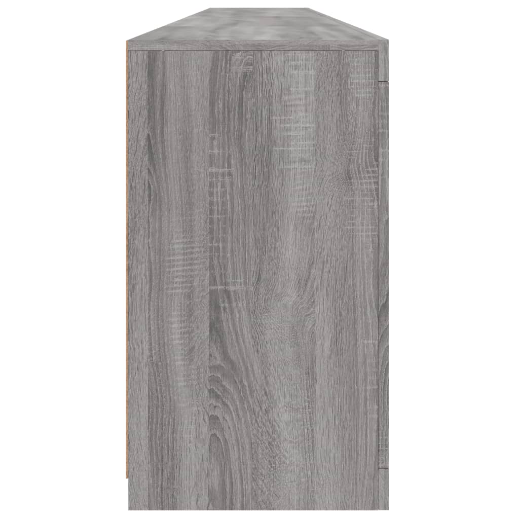 Aparador com luzes LED 283x37x67 cm cinzento sonoma