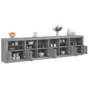 Aparador com luzes LED 283x37x67 cm cinzento sonoma