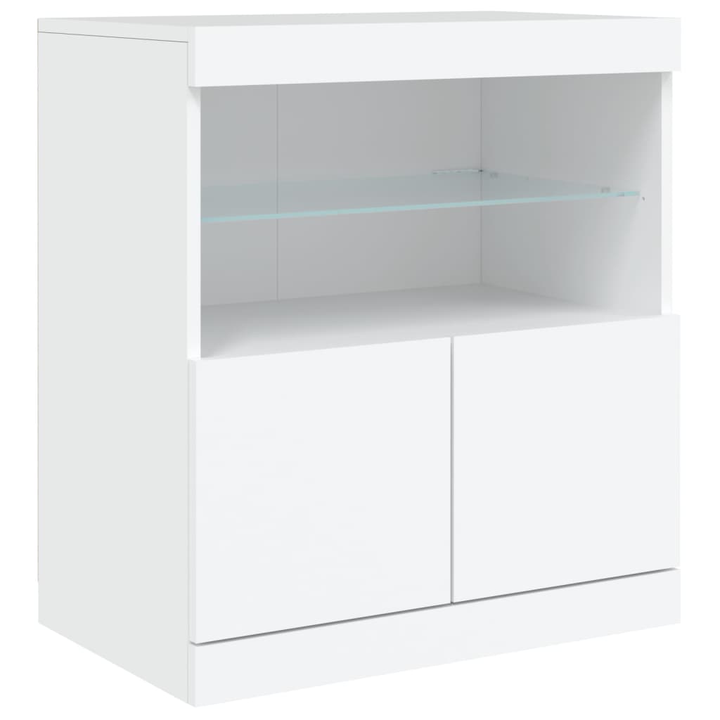 Aparador com luzes LED 283x37x67 cm branco