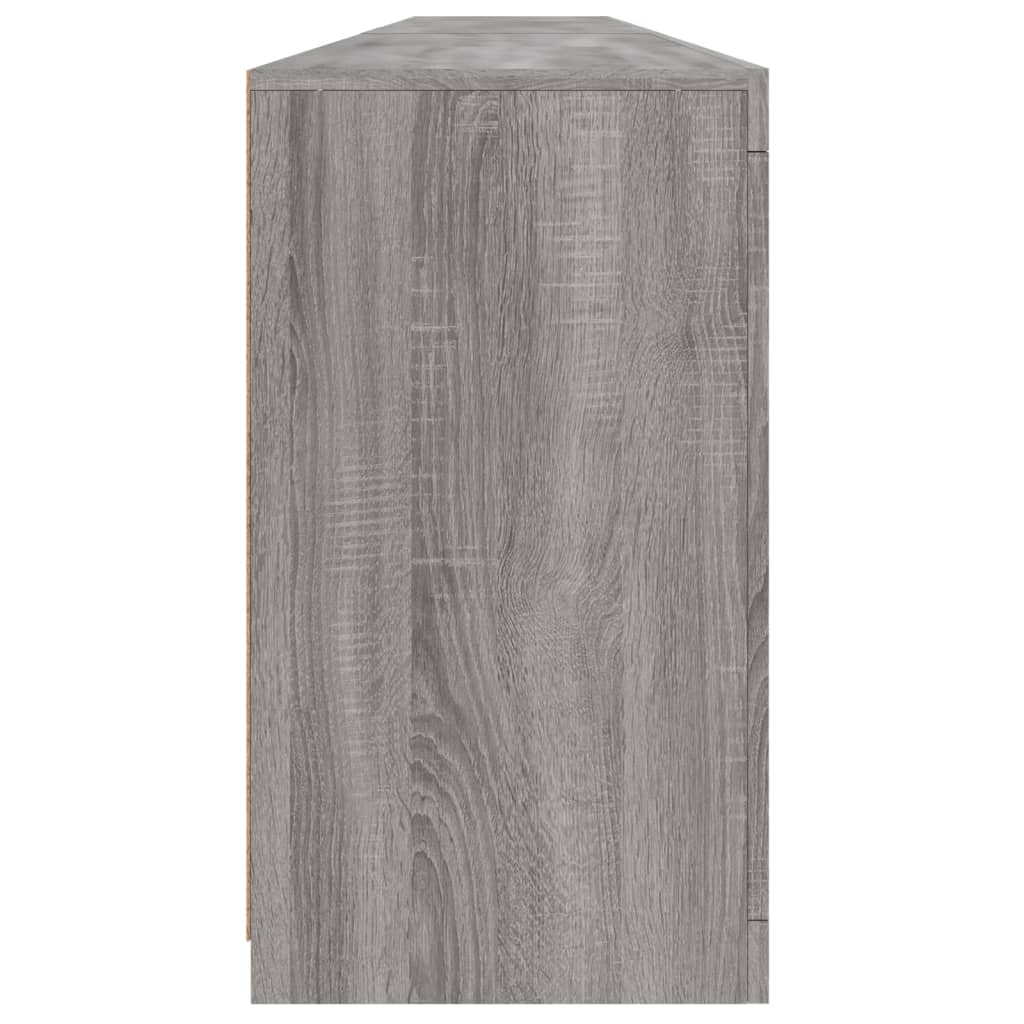Aparador com luzes LED 283x37x67 cm cinzento sonoma
