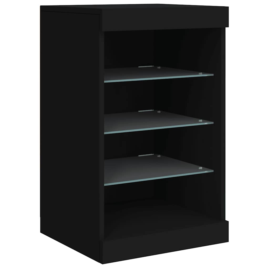 Aparador com luzes LED 162x37x67 cm preto