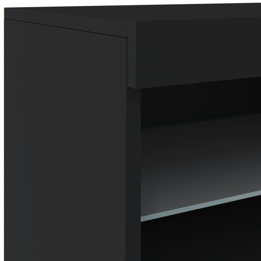 Aparador com luzes LED 123x37x67 cm preto