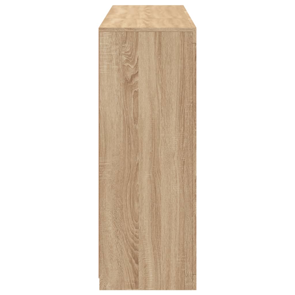 Aparadores c/ LEDs 3 pcs derivados de madeira carvalho sonoma