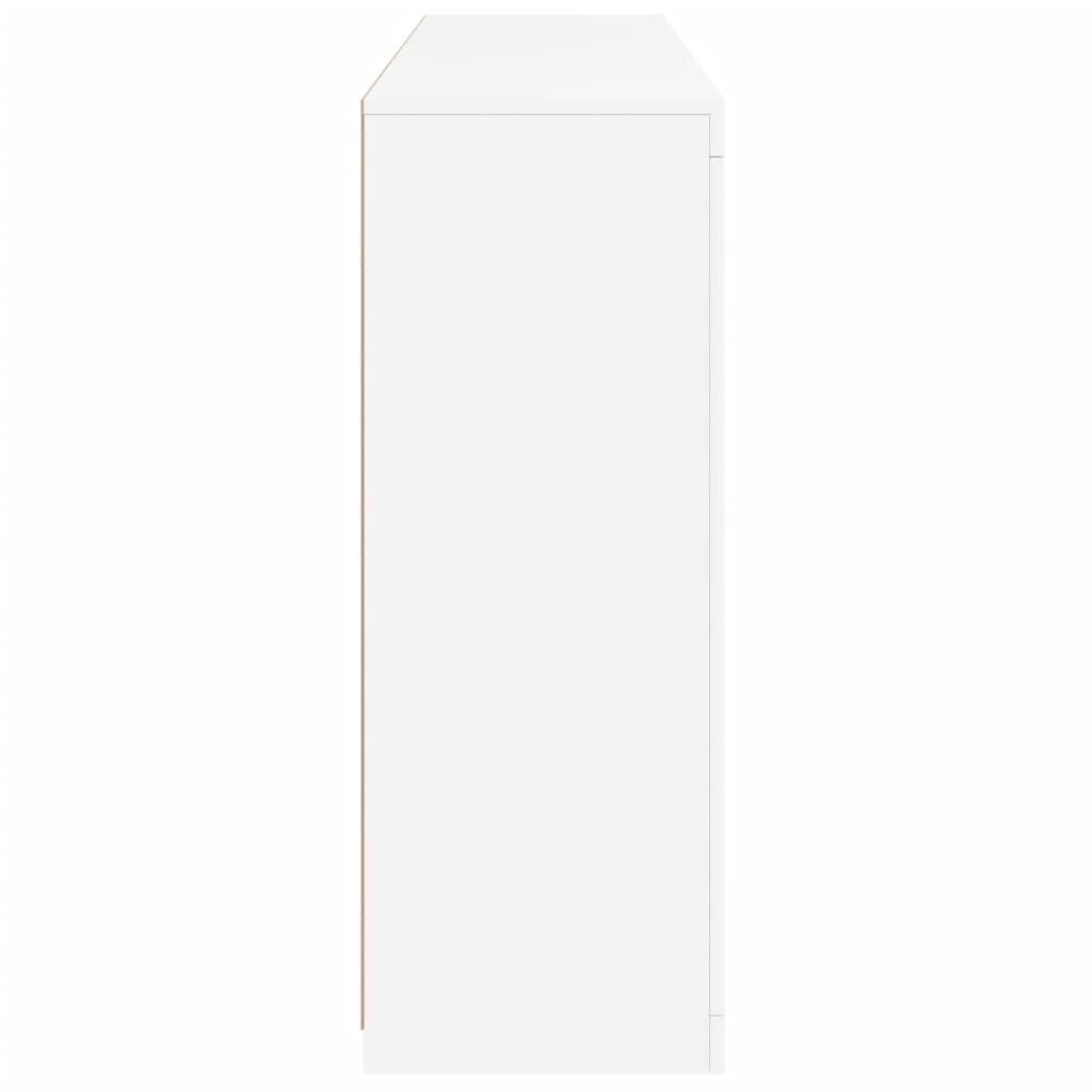 Aparadores c/ luzes LED 3 pcs derivados de madeira branco