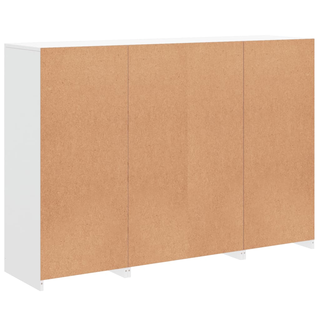 Aparadores c/ luzes LED 3 pcs derivados de madeira branco