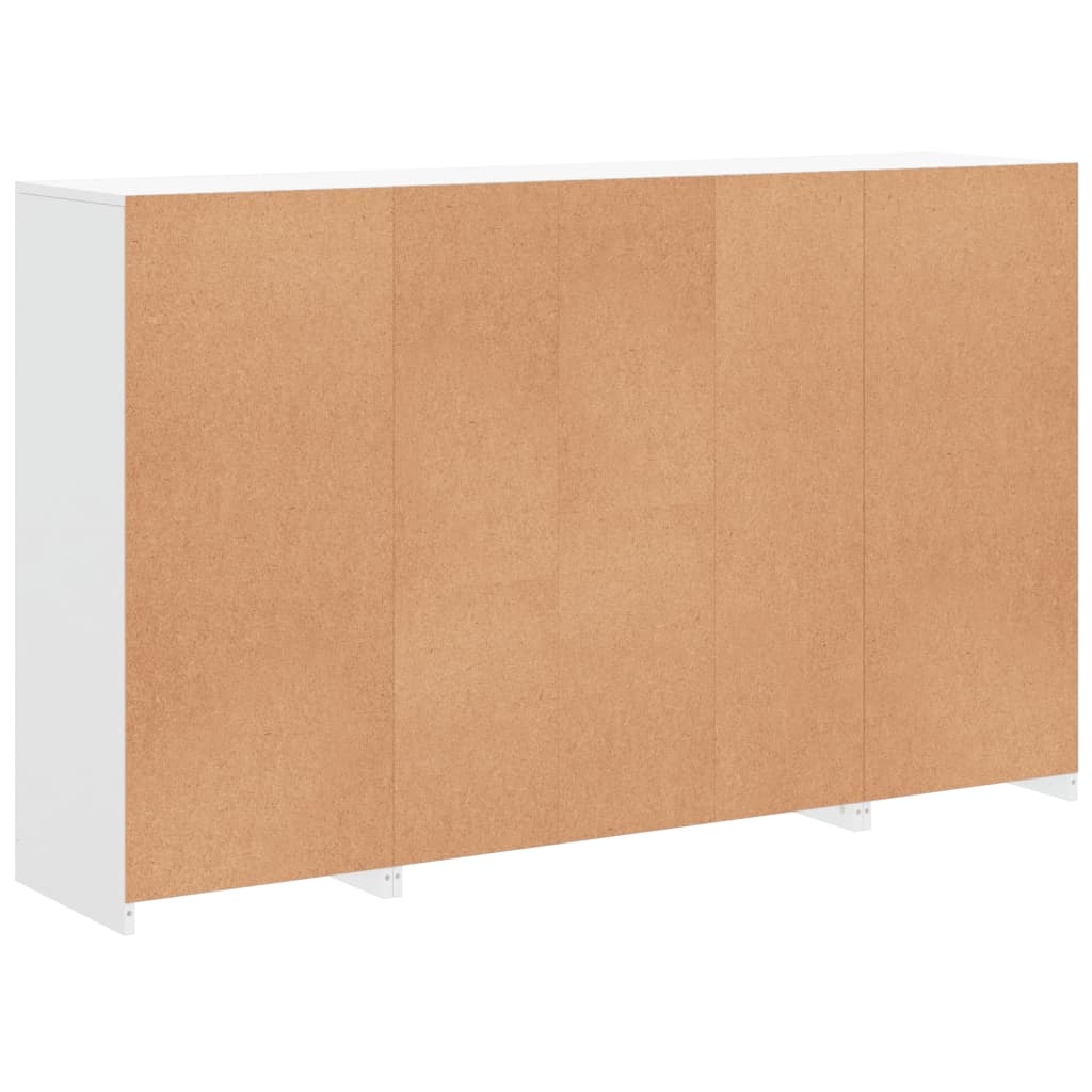 Aparadores c/ luzes LED 3 pcs derivados de madeira branco